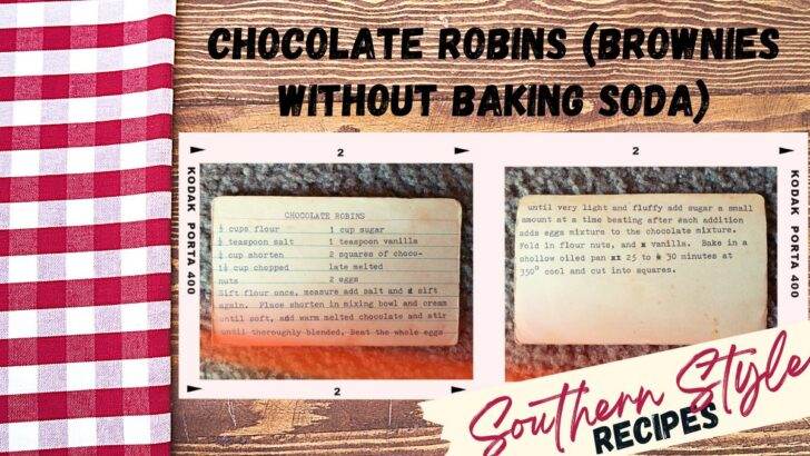 Grandma's Recipe Card for Chocolate Robins