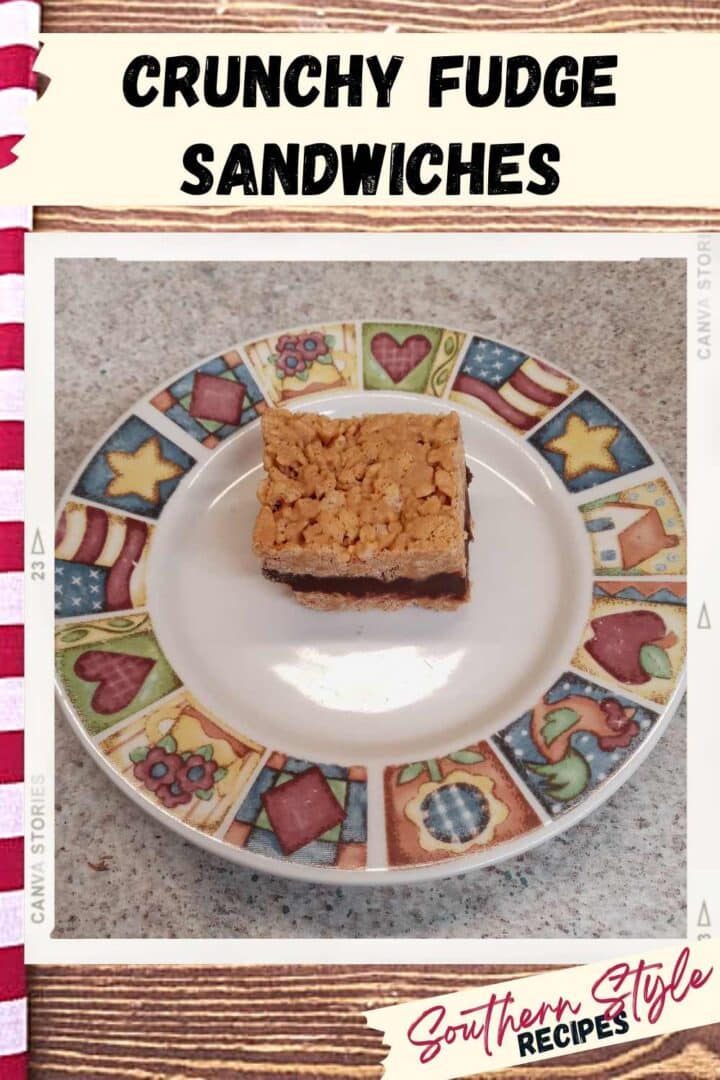 Crunchy fudge sandwiches recipe banner