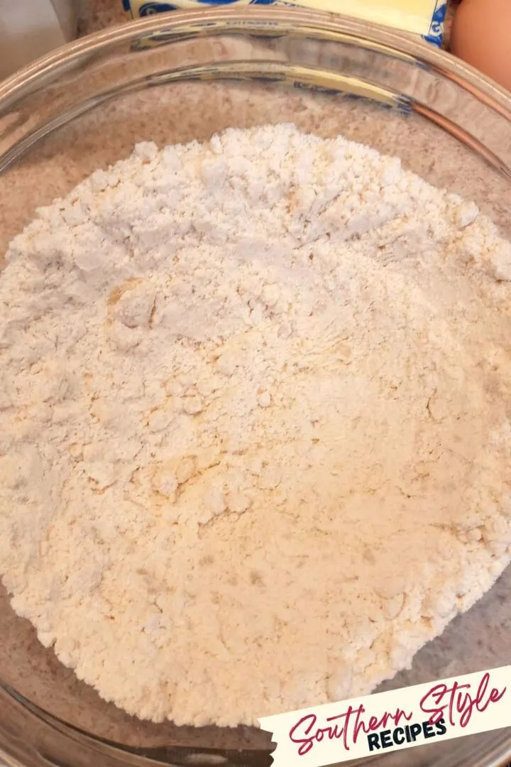 mix flour with butter to make a coarse meal