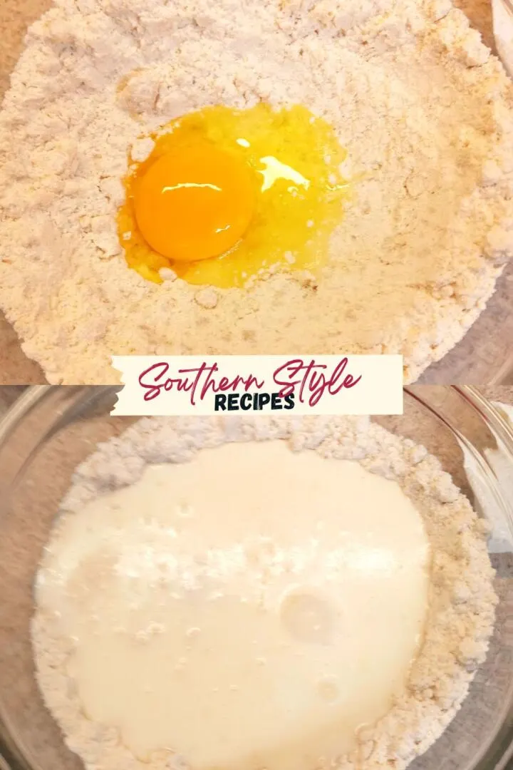 Add egg and wet ingredients to dry pancake ingredients for flapjack pancake recipe