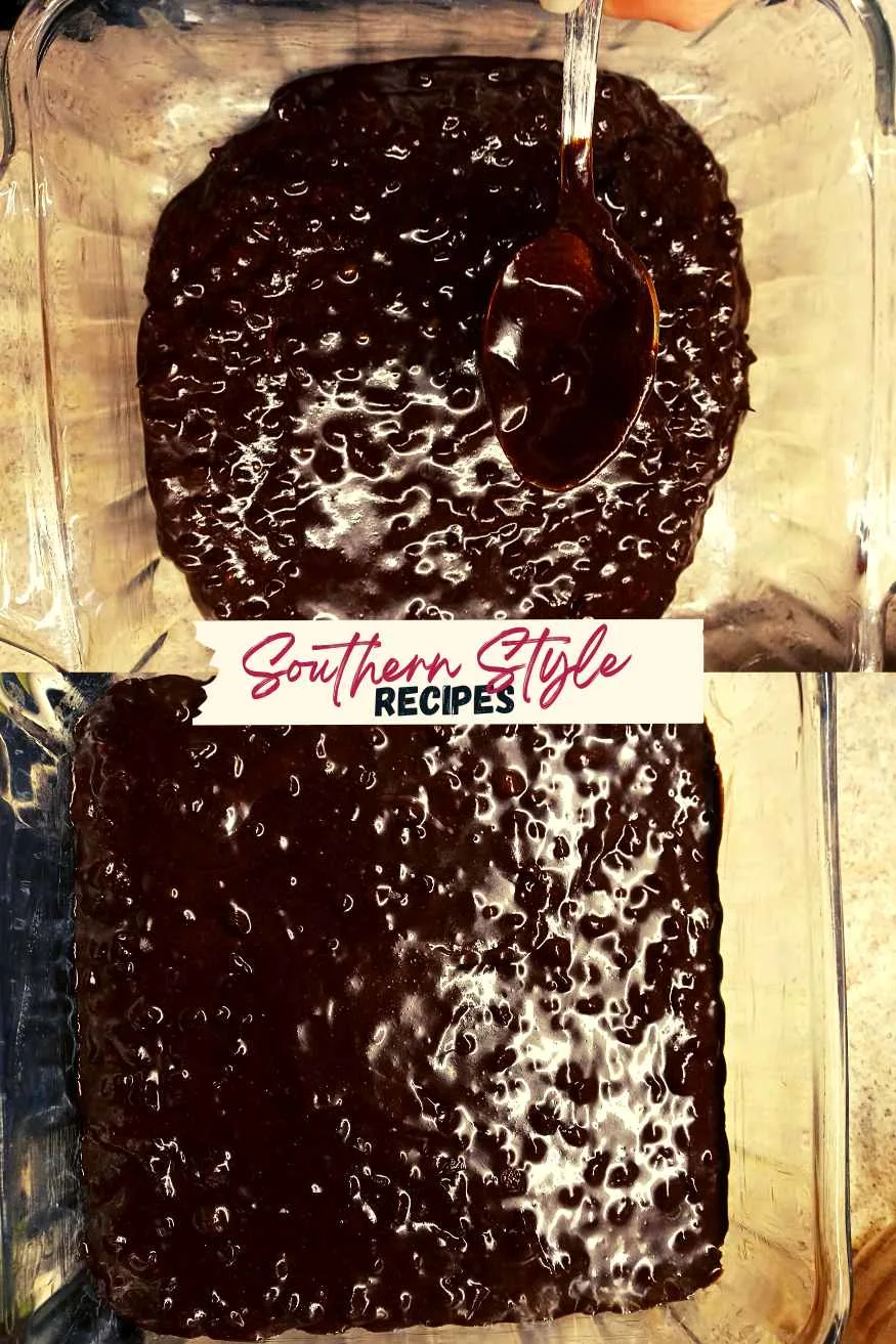 pour homemade fudge brownie batter into pan