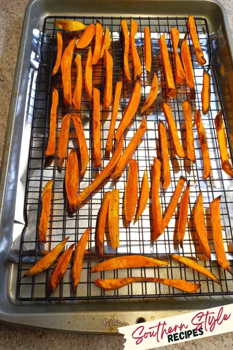 Baked Sweet Potato Fries fresh from the oven